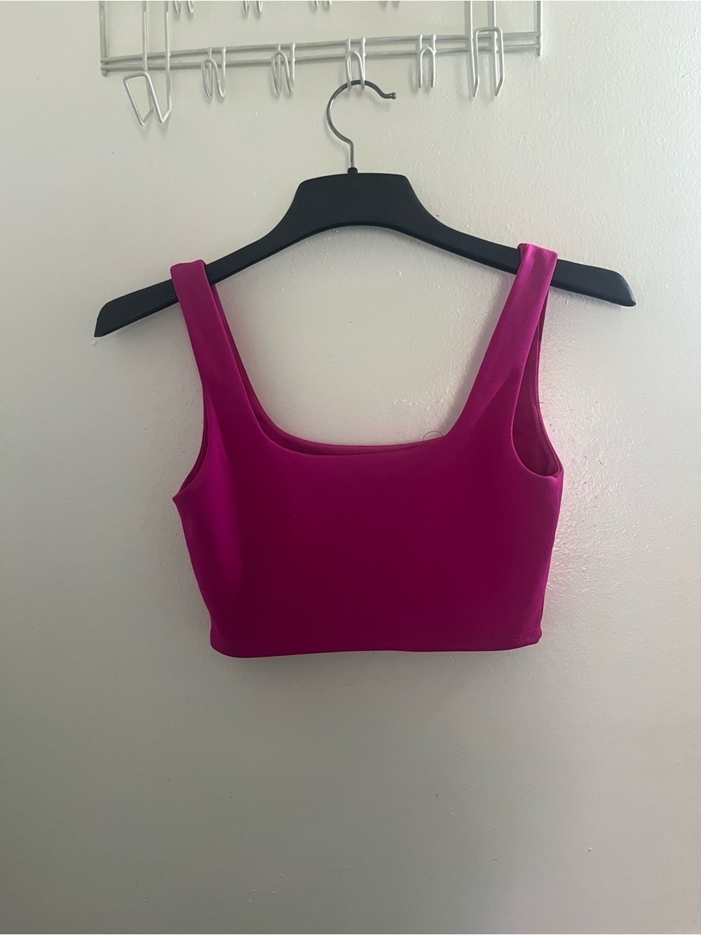 Lulu's Bright Fuchsia Square-Neck Crop Tank - Picture 3 of 4